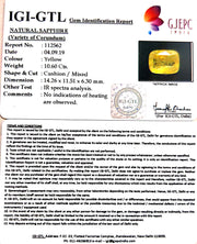 10.60/CT Natural Yellow Sapphire with Govt Lab Certificate-16650